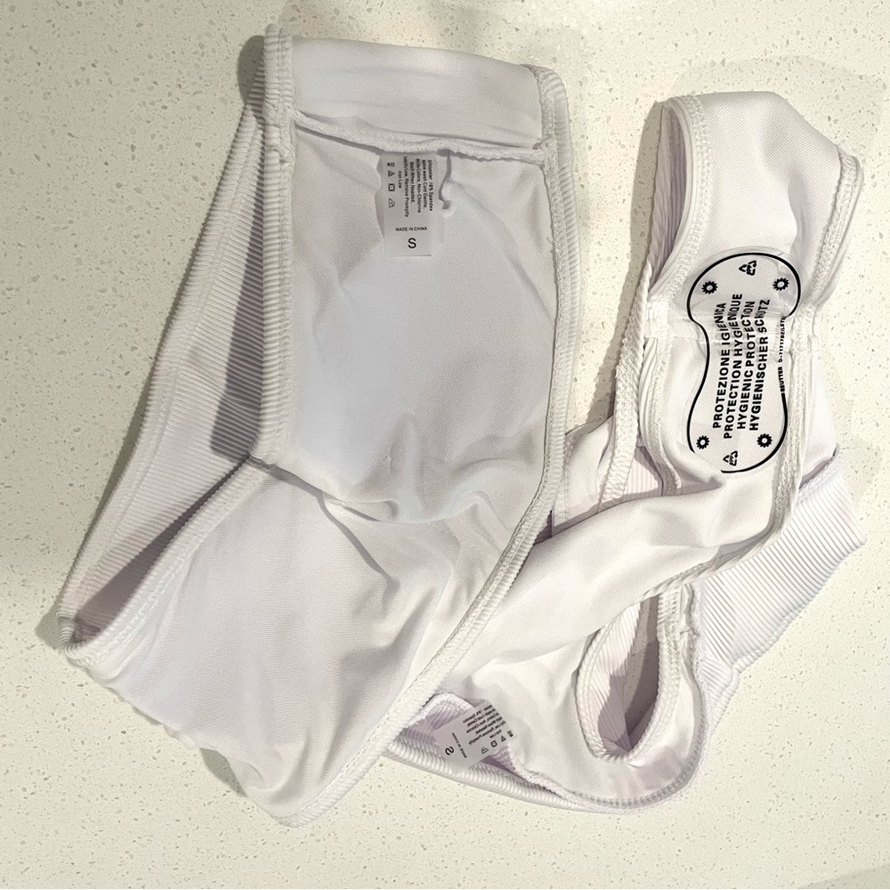White Ribbed Bandeau Bikini Set - Picture 5 of 5